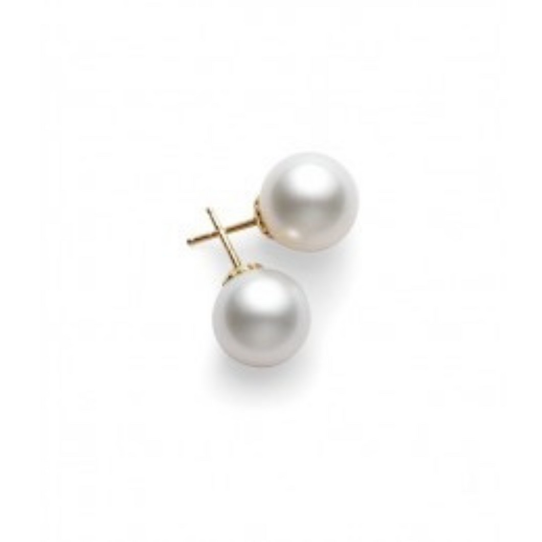 Genuine South Sea Pearl Stud Earrings-White